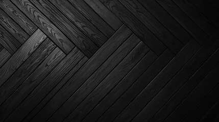 Black Hardwood Floor in Herringbone Pattern for Interior Design