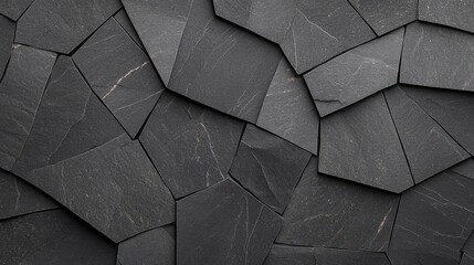 Textured Dark Slate Wall with Irregular Geometric Patterns
