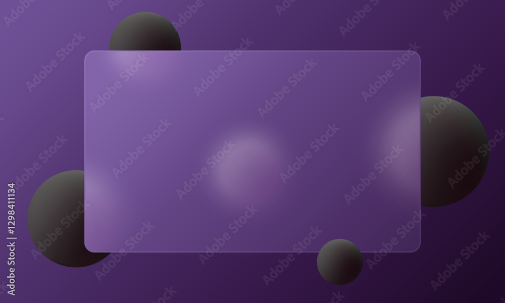 Poster abstract background with glass morphism effect. presentation screen with glass overlay effect on flo