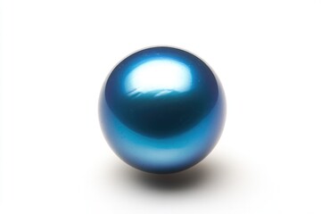 A single shiny blue ball sitting on a plain white surface, ready for action