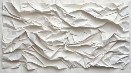 Obraz premium Textured White Crumpled Paper Background for Creative Projects