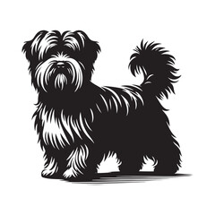 Dandie Dinmont Terrier Dog Vector - Dandie Dinmont Terrier Dog Silhouette - Dandie Dinmont Terrier Illustration.