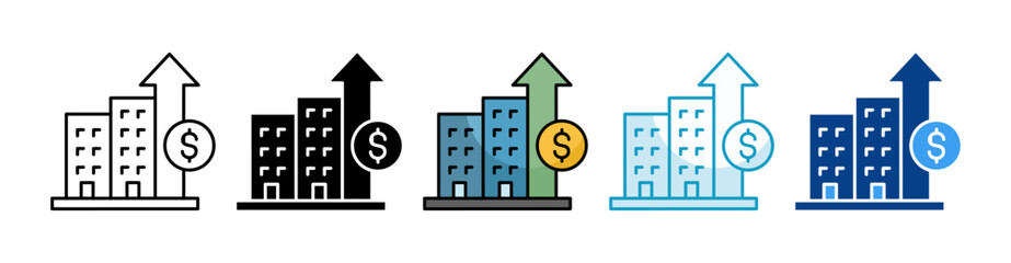 Property Development Icon Set Multiple Style Collection