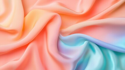 Fototapeta premium Smooth Iridescent Fabric Texture in Soft Pastel Colors