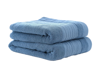 folded blue towels isolated