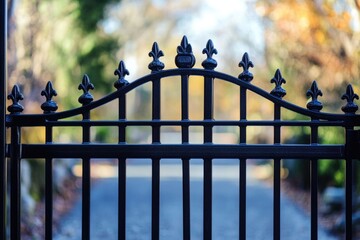 Iron gate on a street, great for architecture or urban shots