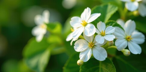 Fototapeta premium White flowers on shrub Lantana canescens in garden, shrub, white