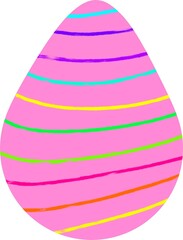 Illustration of an easter egg with a cute decoration pattern isolated on a white background.
