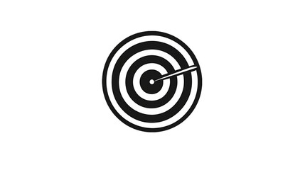 Target with Arrow in Center on Transparent Background, PNG
