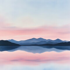 Obraz premium peaceful landscape with mountain reflection at dusk