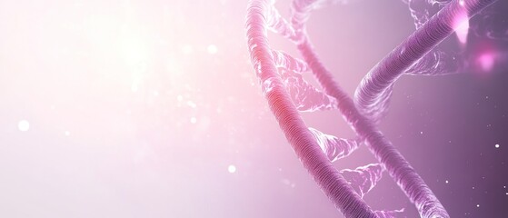 Abstract Representation of a DNA Strand in Purple and White