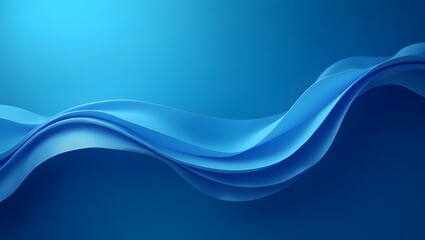 Blue Autism Awareness Ribbon Flowing Like a Wave with a Soft Gradient Background