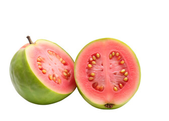 guava and half of it  in isolated on transparent background png