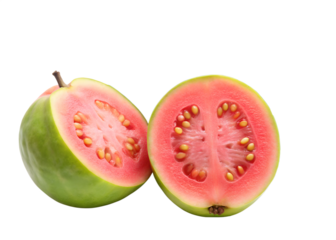 guava and half of it  in isolated on transparent background png