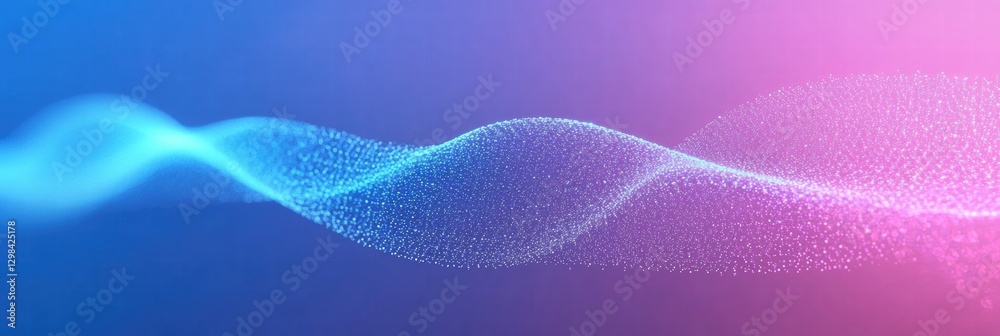 Fototapete Glowing DNA helix in a futuristic scientific setting with vibrant colors and dynamic waves. Generative AI