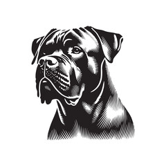 Minimalist Dogo Argentino Dog Silhouette - Dog Vector - Dogo Argentino Dog Illustration.