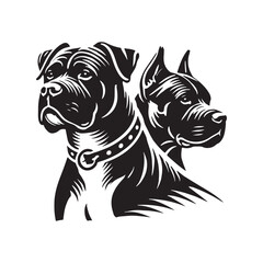 Minimalist Dogo Argentino Dog Silhouette - Dog Vector - Dogo Argentino Dog Illustration.