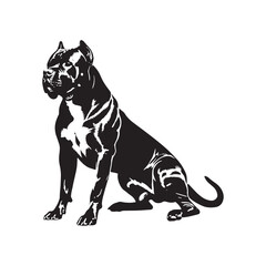 Minimalist Dogo Argentino Dog Silhouette - Dog Vector - Dogo Argentino Dog Illustration.