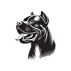 Minimalist Dogo Argentino Dog Silhouette - Dog Vector - Dogo Argentino Dog Illustration.