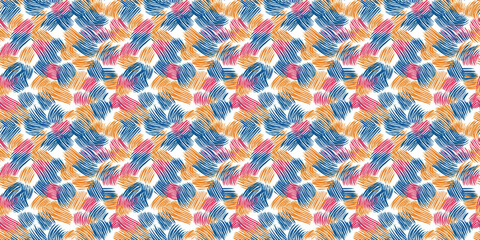 Vibrant abstract patterned tiles featuring bold brush strokes in blue, pink, and orange against a light background, suitable for modern decor projects