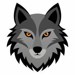 Cartoon vector illustration of a wolf head
