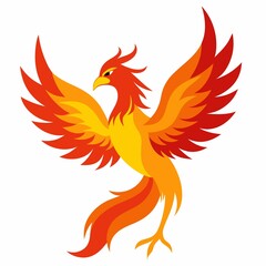 Vector illustration of a phoenix on white background