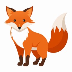 Fox cartoon illustration isolated on white background