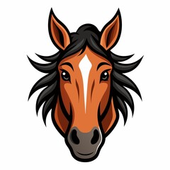 Horse head vector illustration on isolated white background