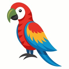Vector illustration of a macaw parrot on isolated white background