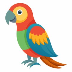 Vector illustration of a parrot on white background