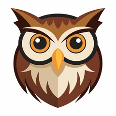 An owl vector face on white background