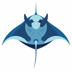 Vector illustration of a stingray on white background