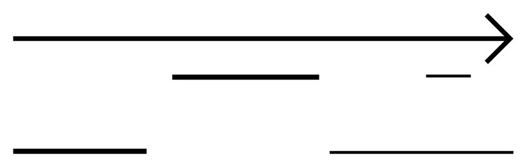Obraz premium Arrow pointing right with staggered horizontal lines indicates movement, progress, or speed. Ideal for concepts thumbs up forward momentum, strategy, efficiency, navigation, progress, planning