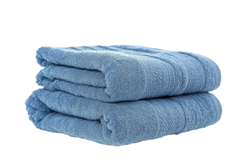 folded blue towels isolated