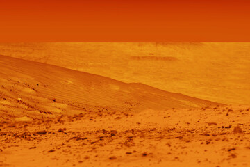 Red Sand of Mars planet, exploration science background