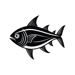 Fototapeta premium Fish silhouette isolated on white background