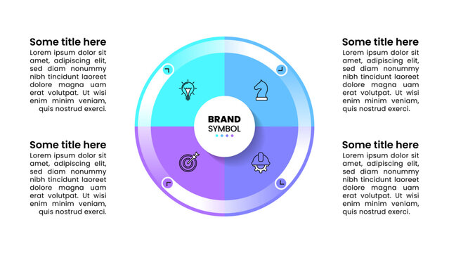 Infographic template. Circle with icons and 4 steps