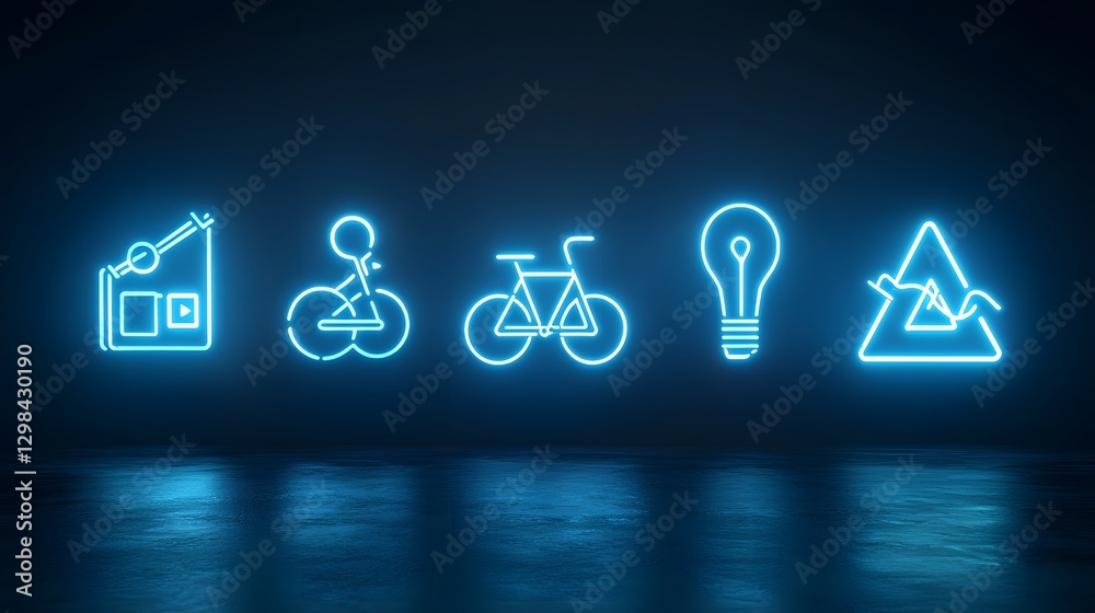 Poster a sleek and modern icon set featuring 15 sophisticated symbols representing green urban development 