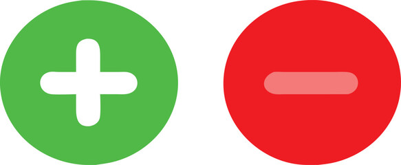 Obraz premium Plus and minus sign set. Vector