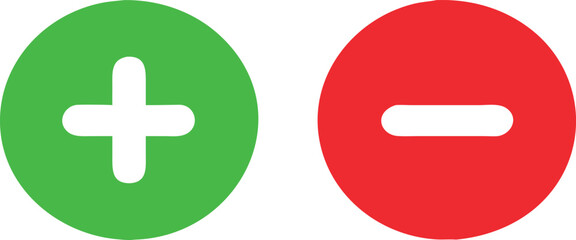 Fototapeta premium Plus and minus sign set. Vector