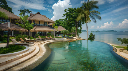 Luxurious Beachfront Resort Captivating with Tropical Charm and Stunning Sea Views in Singapore