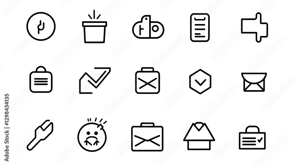 Aufkleber This image contains a set of 15 clean  modern outline icons representing various concepts related to bonuses  benefits  offers  and rewards  The icons are designed with a minimalist  flat style
