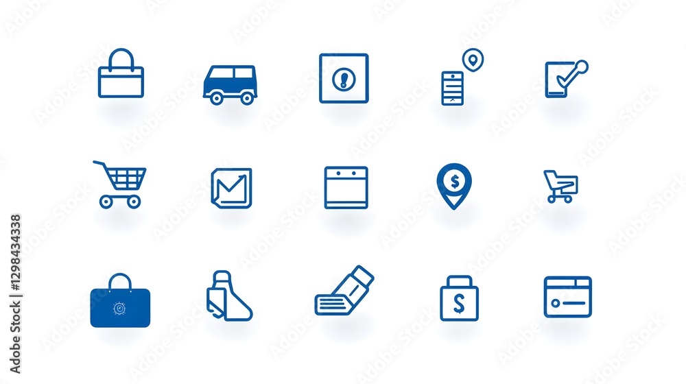 Aufkleber This image showcases a well organized set of 15 linear icons designed to represent various financial incentives  discount offers  cashback bonuses  and membership perks