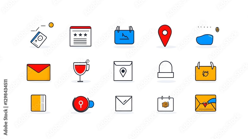 Leinwandbilder Scalable collection of 15 loyalty program icons showcasing various offers  rewards  and bonuses in a simple  stroke based artwork style on a plain white background