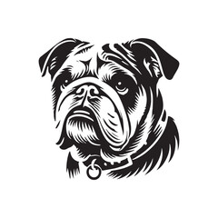 English Bulldog  Vector - Minimalist English Bulldog  Silhouette - English Bulldog Illustration.
