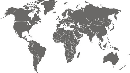 World map on white background. Vector 