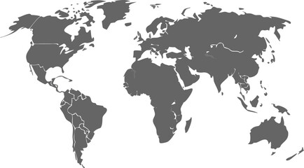 Naklejka premium World map on white background. Vector 