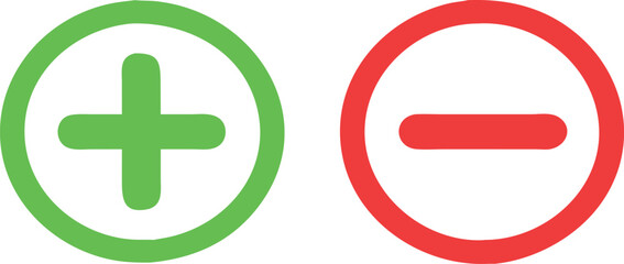 Plus and minus sign set. Vector 