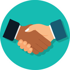 Handshake icon. Shake hands, agreement, good deal, partnership concepts.
