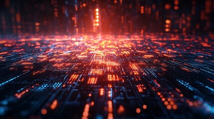 AI digital data encryption cyber technology futuristic network